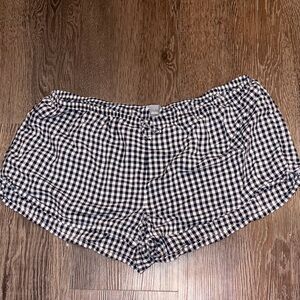 Aerie Black and White Checkered High Waist Shorts